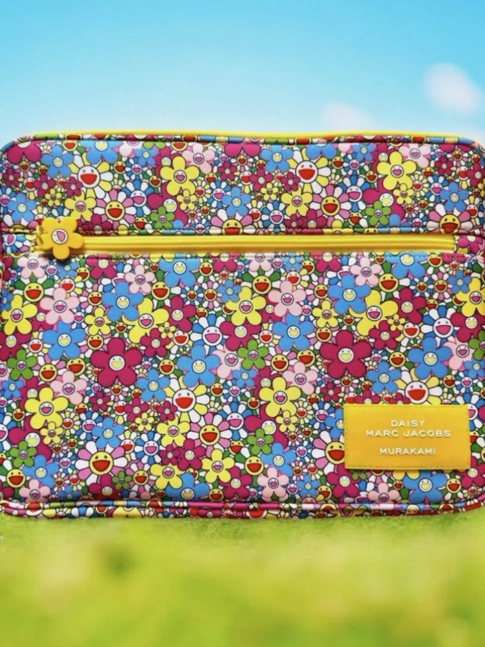 Marc Jacobs Murakami Laptop Sleeve Case Floral Daisy Zip Pouch NEW